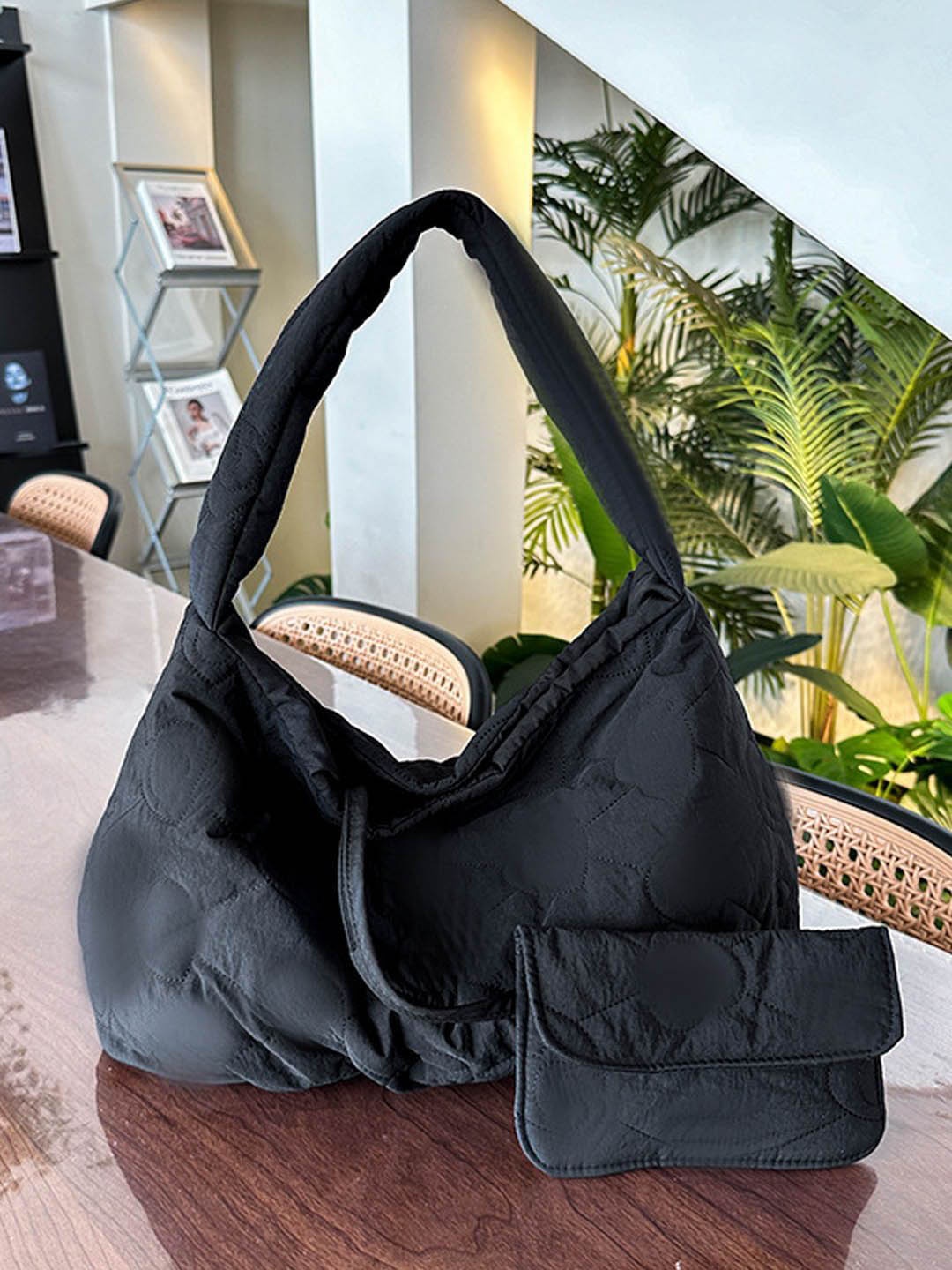 

StyleCast Textured Structured Handheld Bag, Black
