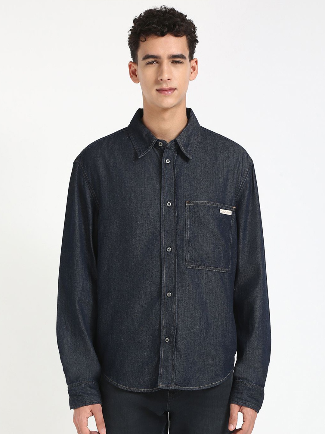 

Calvin Klein Jeans Men Opaque Casual Shirt, Blue