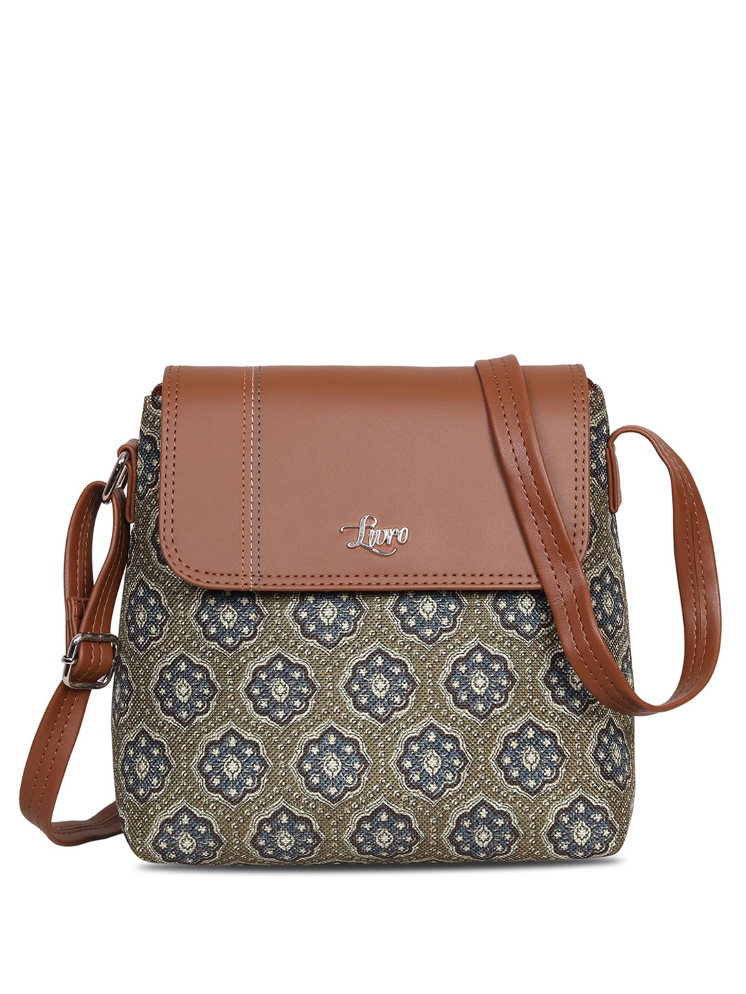 

LIVRO Floral Structured Sling Bag, Brown