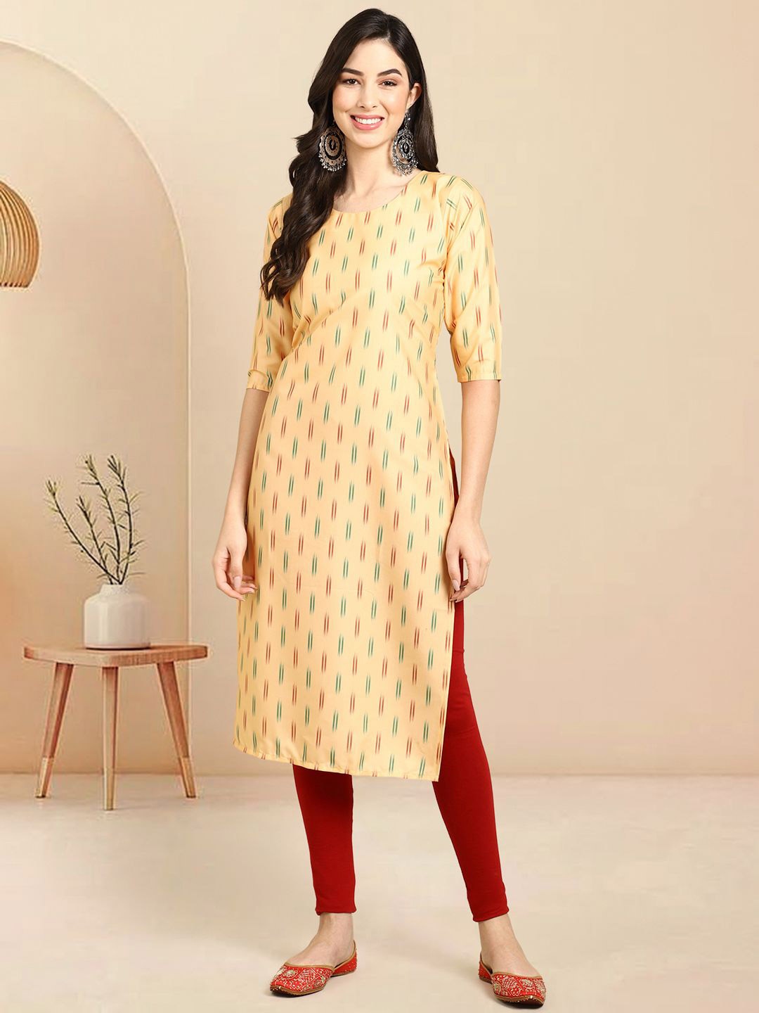 

Moda Rapido Printed Straight Kurta, Yellow