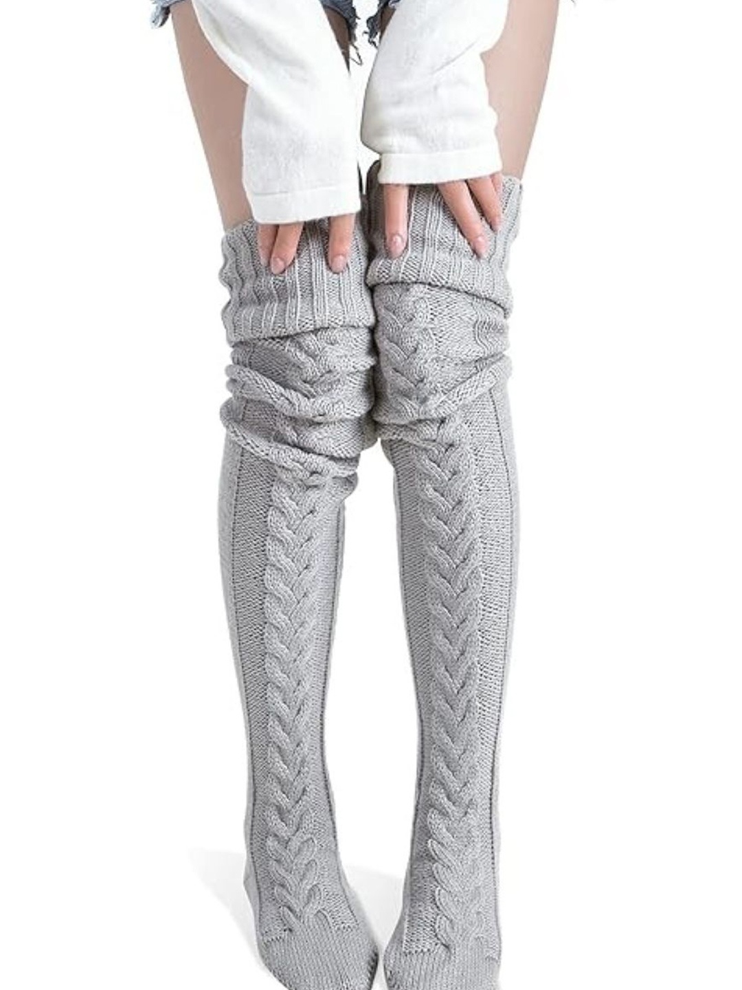 

EL REGALO Women Above Knee Length Socks, Grey