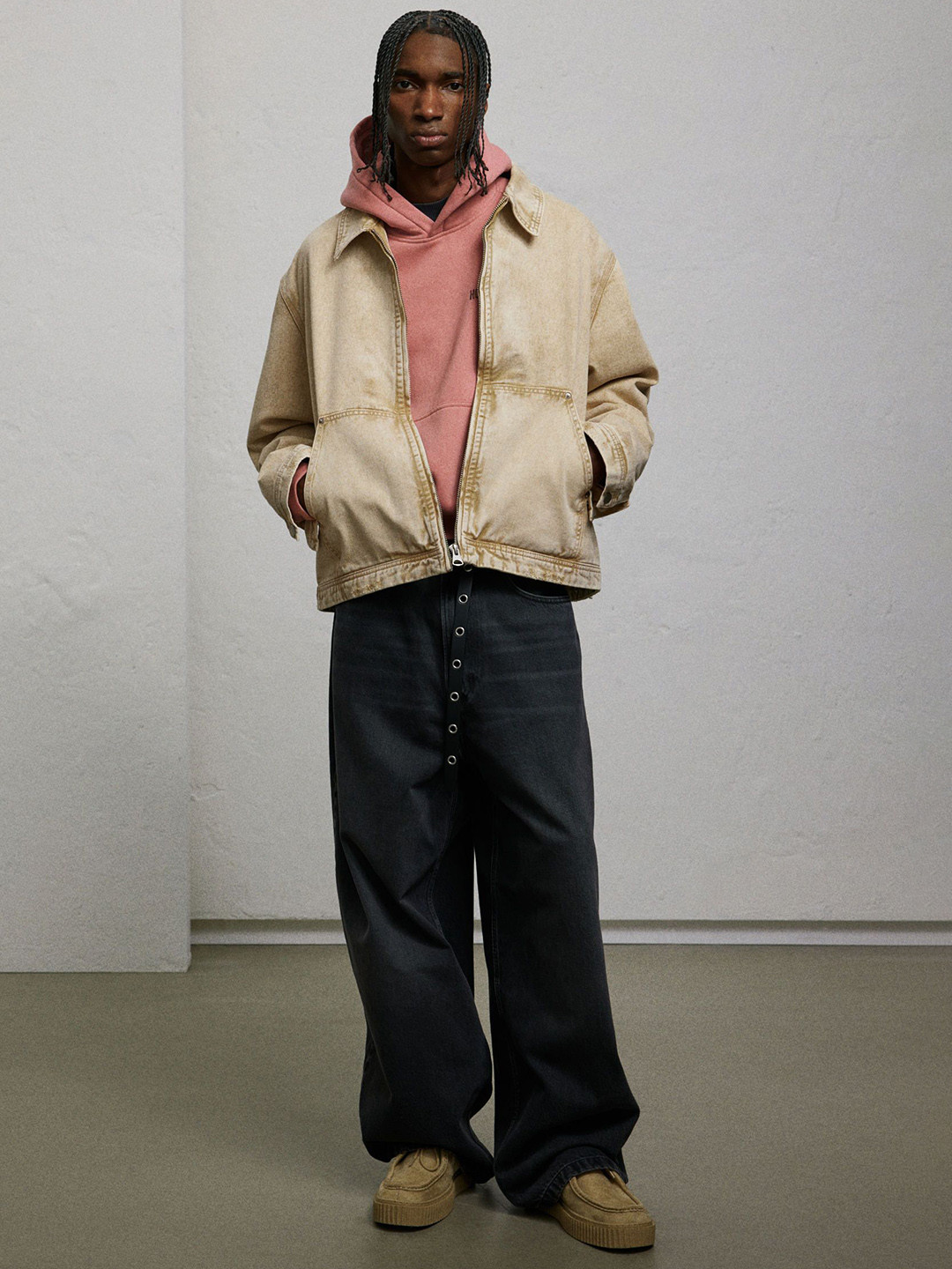 

H&M Loose Fit Utility Jacket, Beige