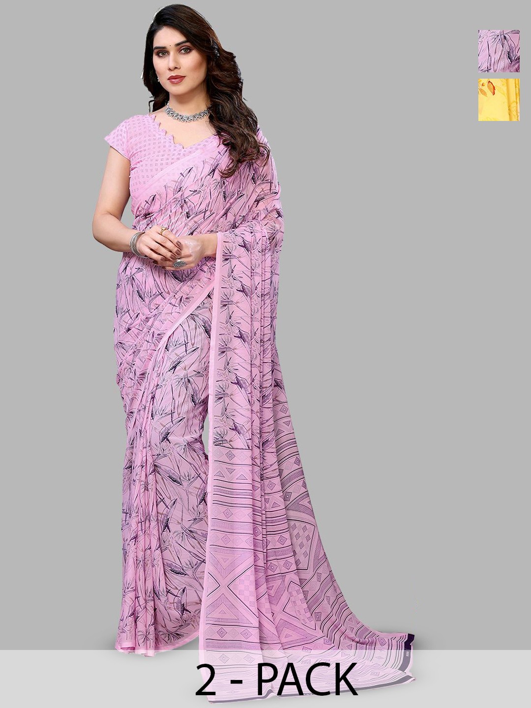 

Moda Rapido Floral Poly Georgette Saree, Yellow