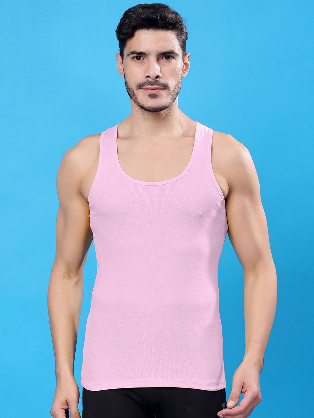 

FBAR Men Bio-Wash Pure Cotton Innerwear Vest, Pink