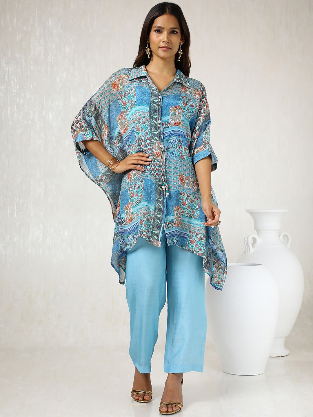 

Soch Women Ethnic Motifs Printed Regular Kurta with Trousers, Blue
