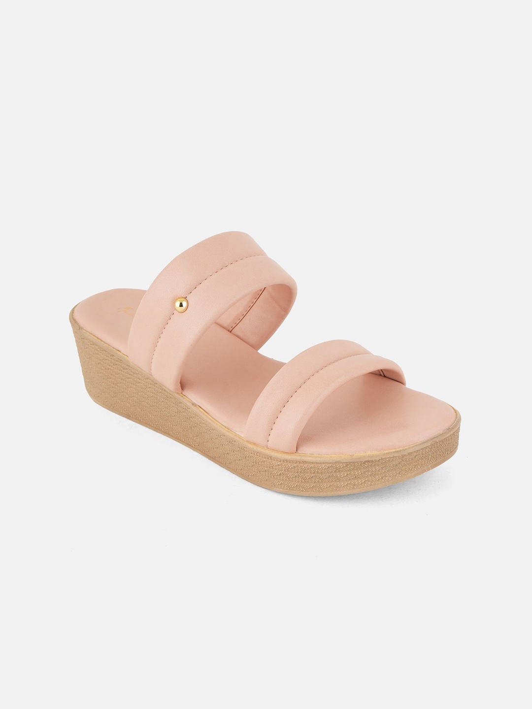 

Mast & Harbour Work Flatform Peep Toes, Peach