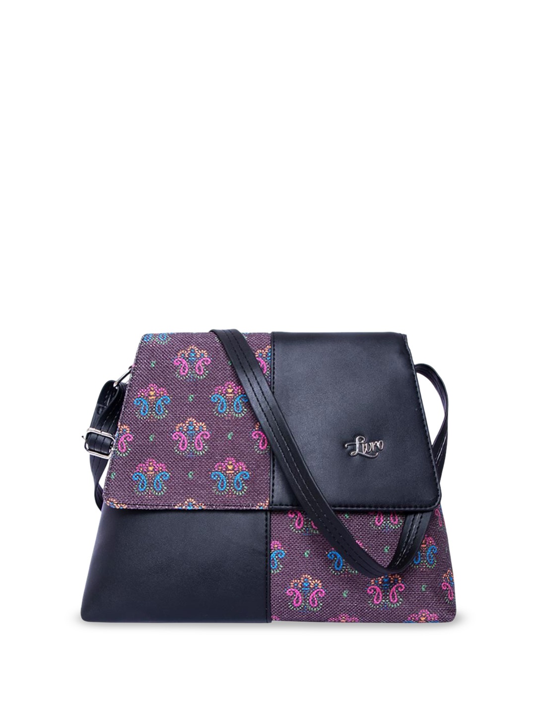 

LIVRO Floral Structured Sling Bag, Black