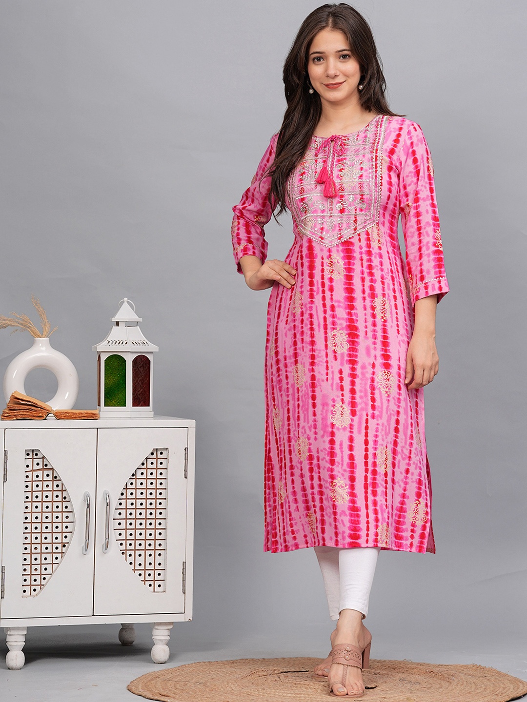

BKApparels Women Kurta, Pink