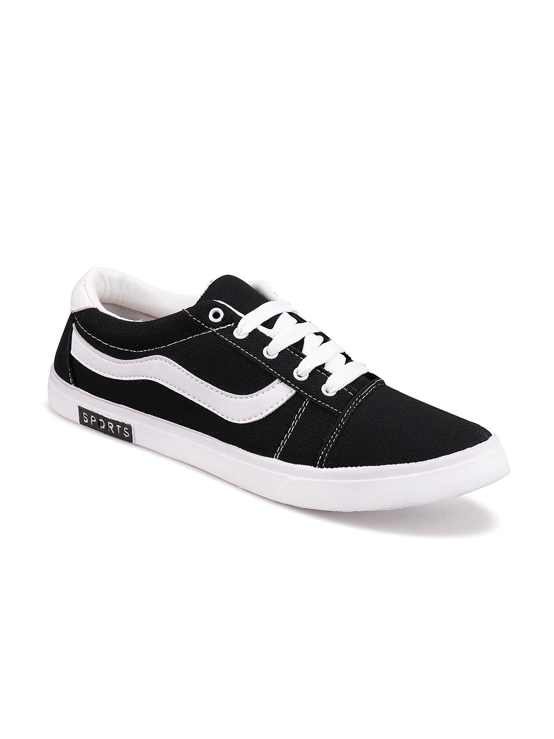 

World Wear Footwear Men Lace-Ups Mesh Running Non-Marking Shoes, Black
