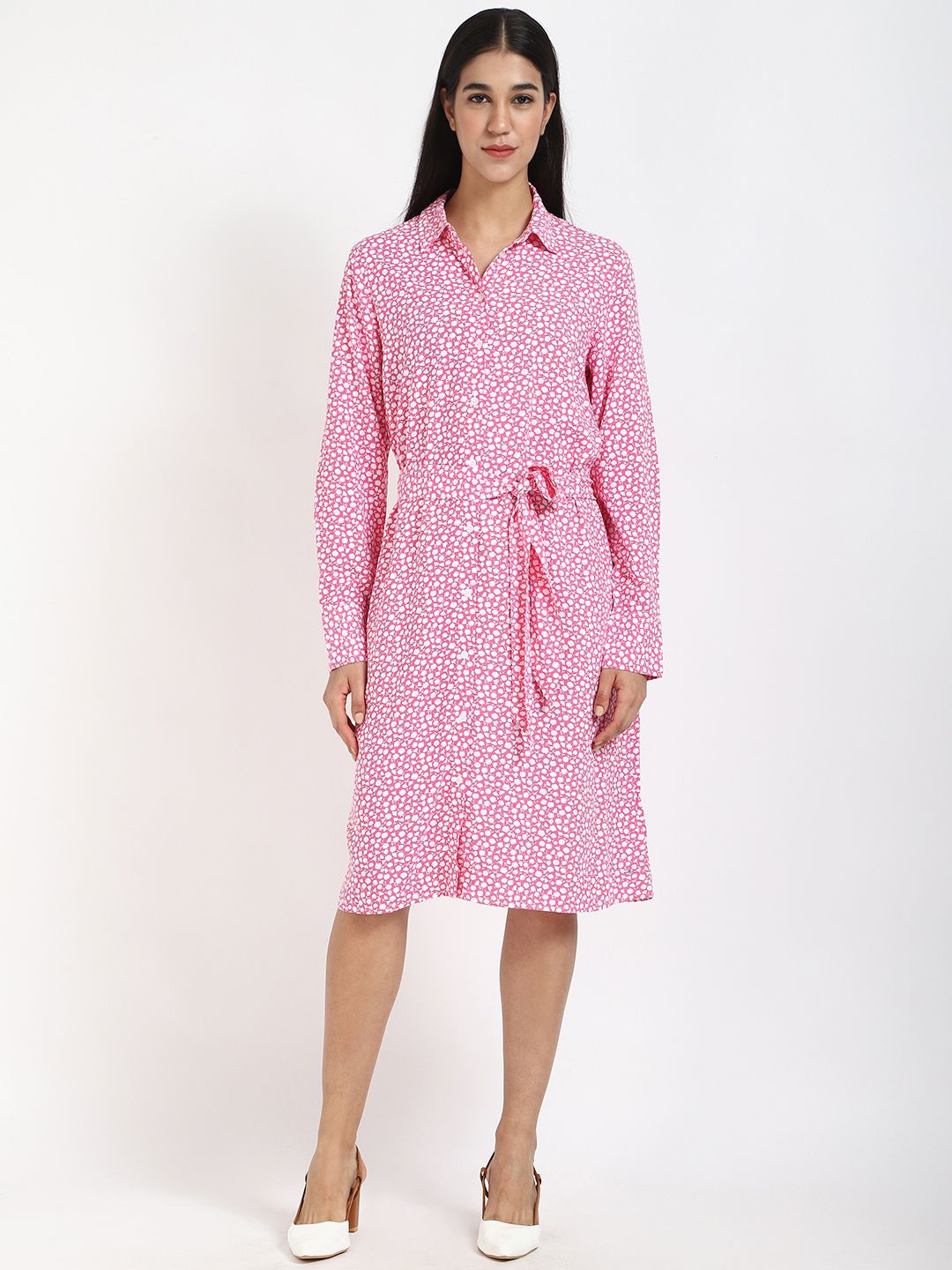 

Tommy Hilfiger Women Floral Printed Shirt Dress, Pink