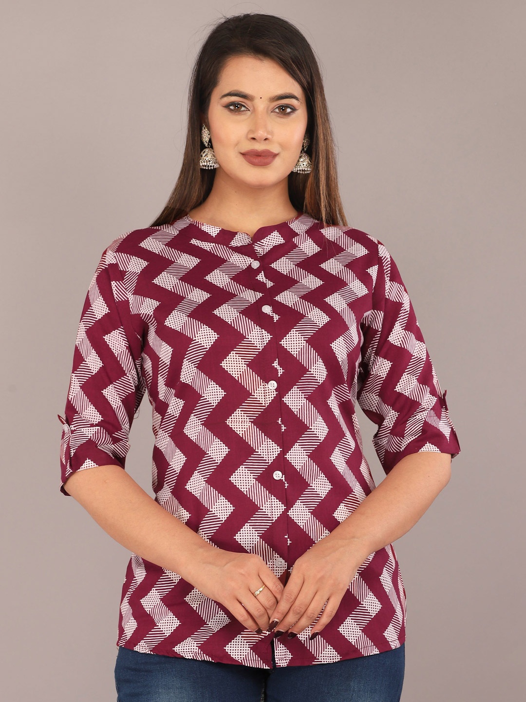 

Radhika Fashion Women Comfort Opaque Printed Casual Shirt, Maroon