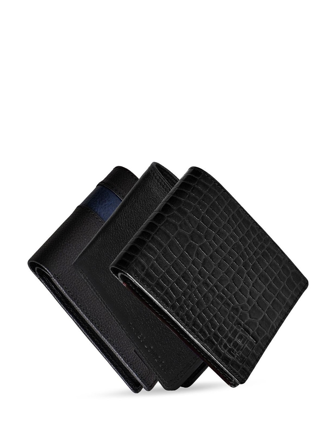 

Hayes London Men Wallets Pack of 3 Genuine Leather with RFID Blocking Combo, Black