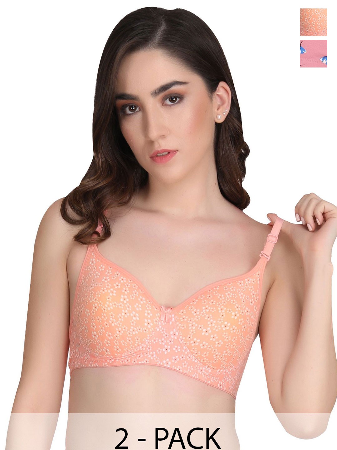 

Liigne Floral Bra Full Coverage Lightly Padded, Pink