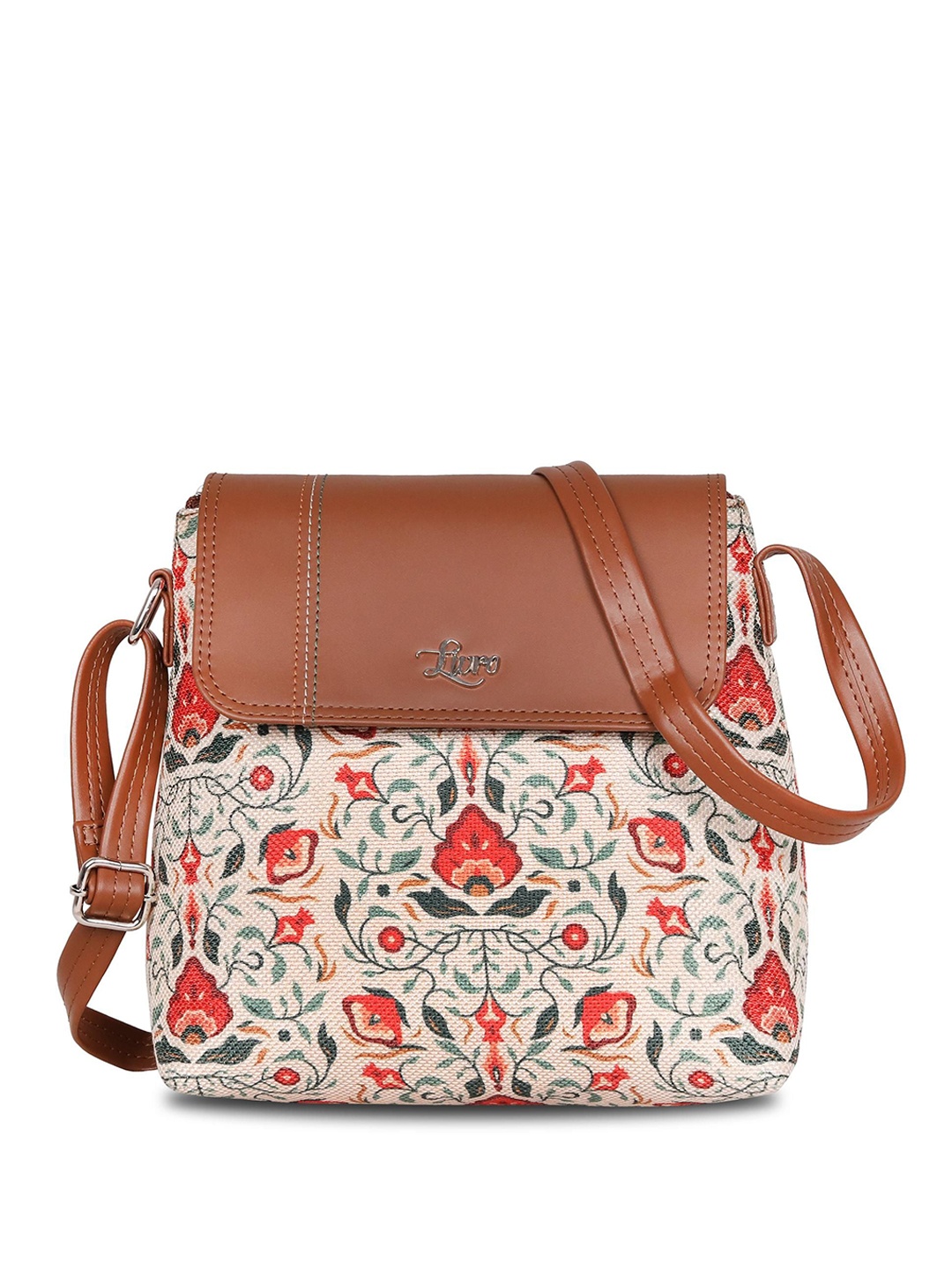 

LIVRO Floral Structured Sling Bag, Brown