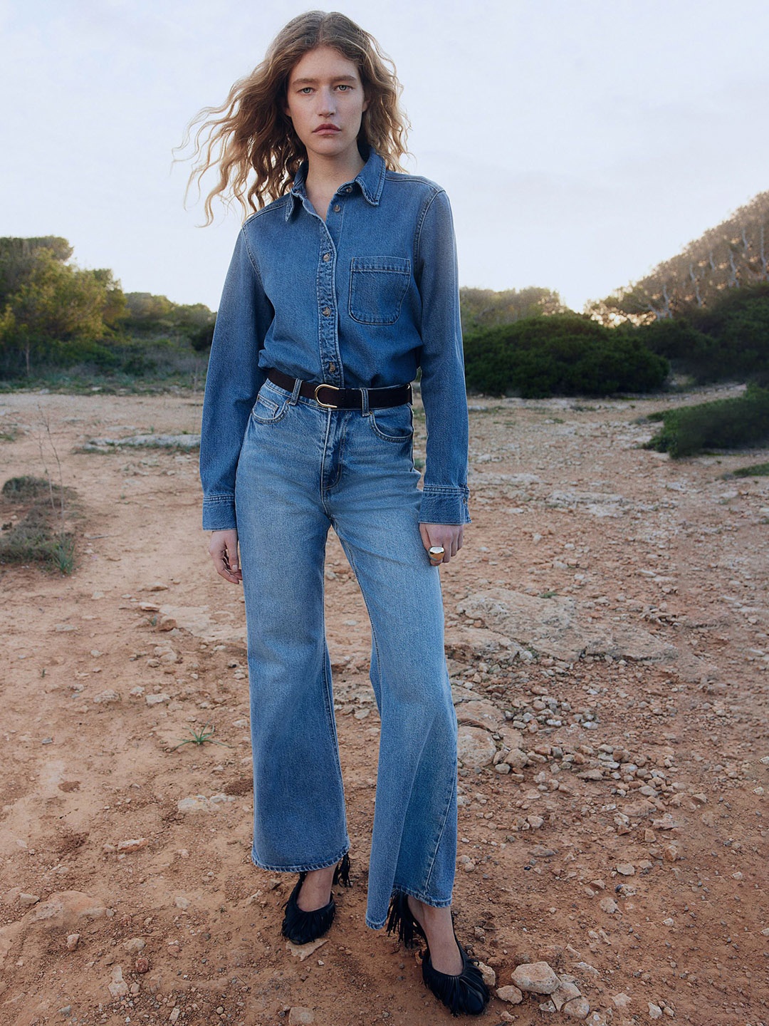 

H&M Flared High Jeans, Blue