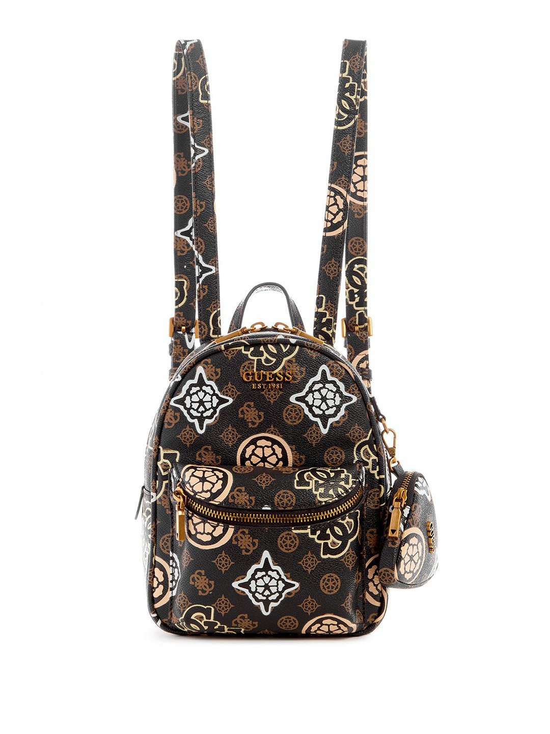 

GUESS Women Brand Logo Printed Backpack, Brown