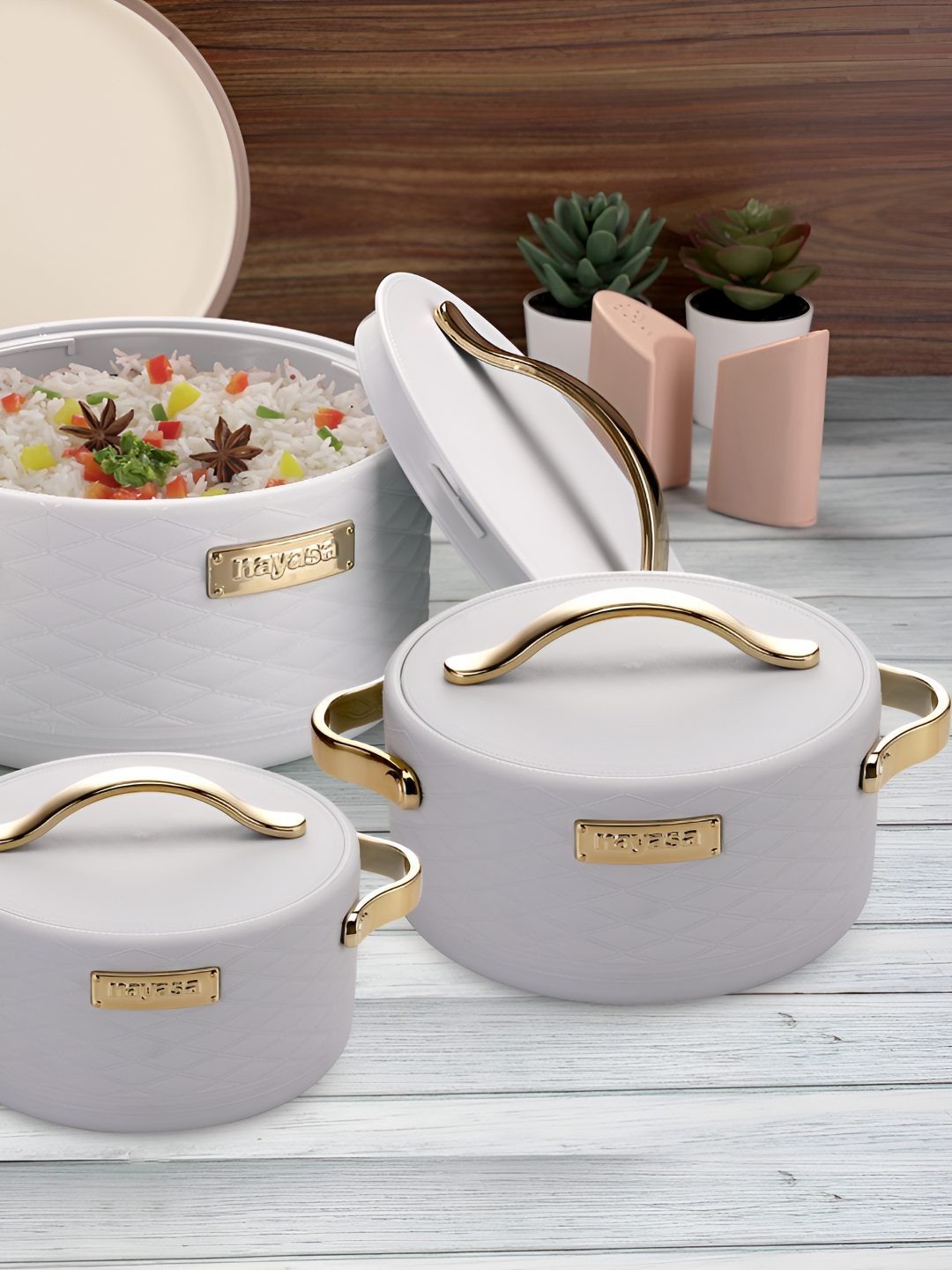 

Nayasa Tyson Set Of 3 Casserole 0.5L, 1L & 1.5L, Grey