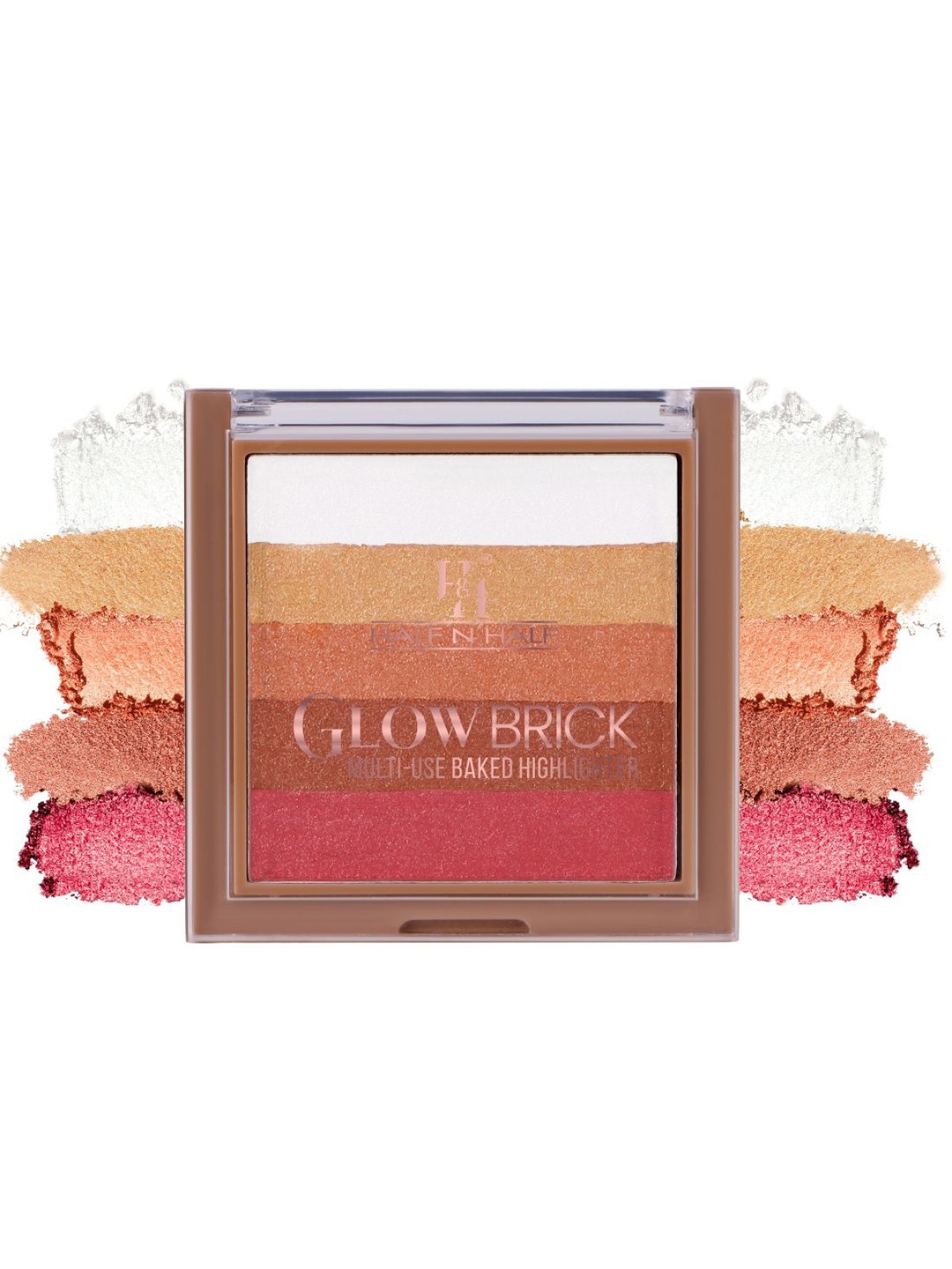 

Half N Half Glow Brick Multi-Use Baked Highlighter- 7.5 g- Terra Glow 03, White
