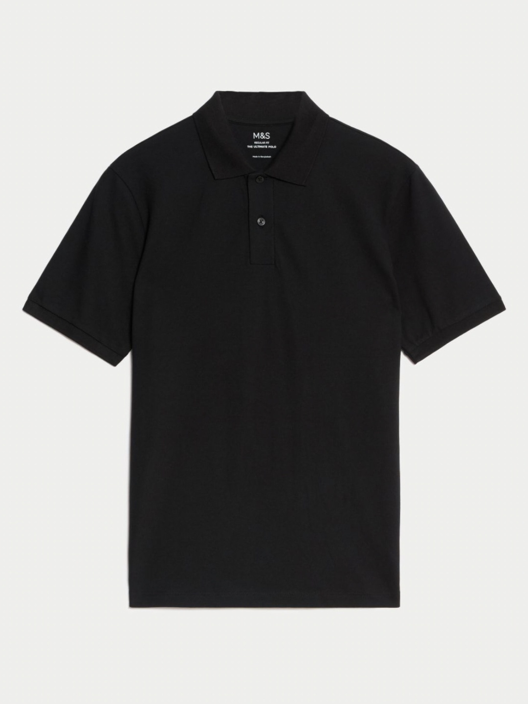 

Marks & Spencer Men Solid Polo Collar Cotton T-shirt, Black