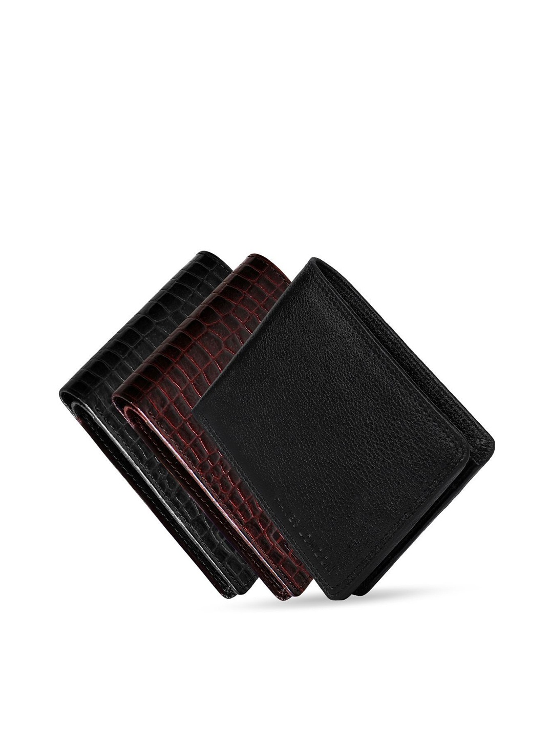 

Hayes London Men Wallets Pack of 3 Genuine Leather with RFID Blocking Combo, Black