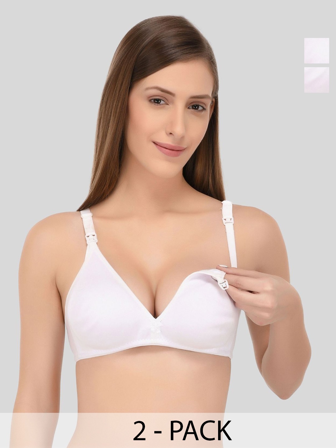 

Fabme Cotton Solid Half Coverage Bra, White