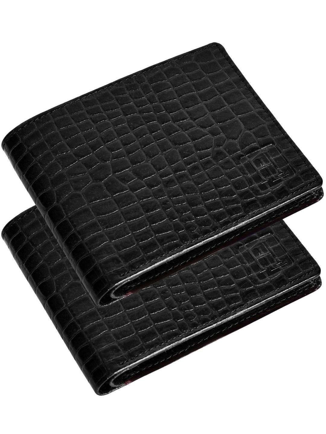 

Hayes London Men Wallets Pack of 2 Genuine Leather with RFID Blocking Combo, Black