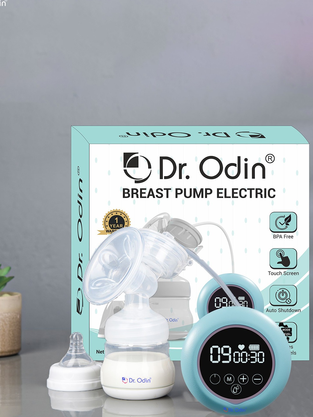 

Dr. Odin Electric Breast Pump Portable & Rechargeable Touch Screen, Blue