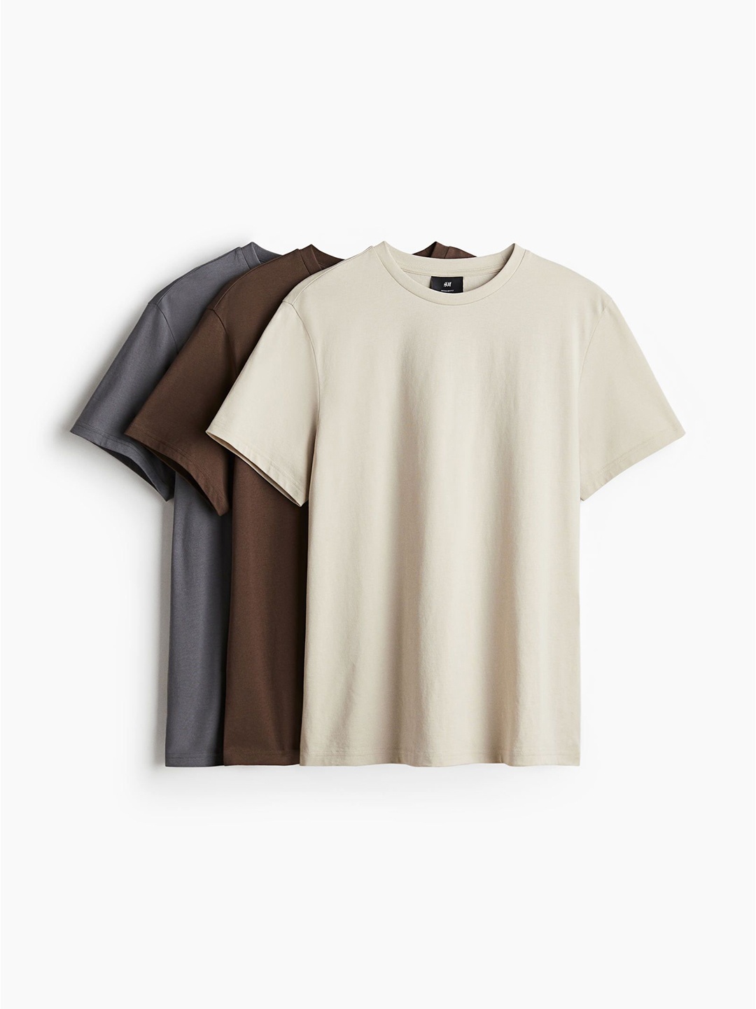 

H&M 3-Pack Regular Fit T-shirts, Beige