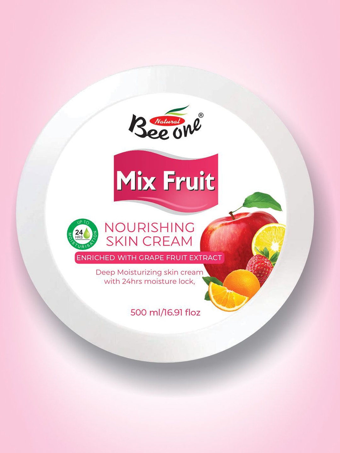 

Beeone Mix Fruit Nourishing Massage Cream With Grape Fruit Extract - 500 ml, Pink