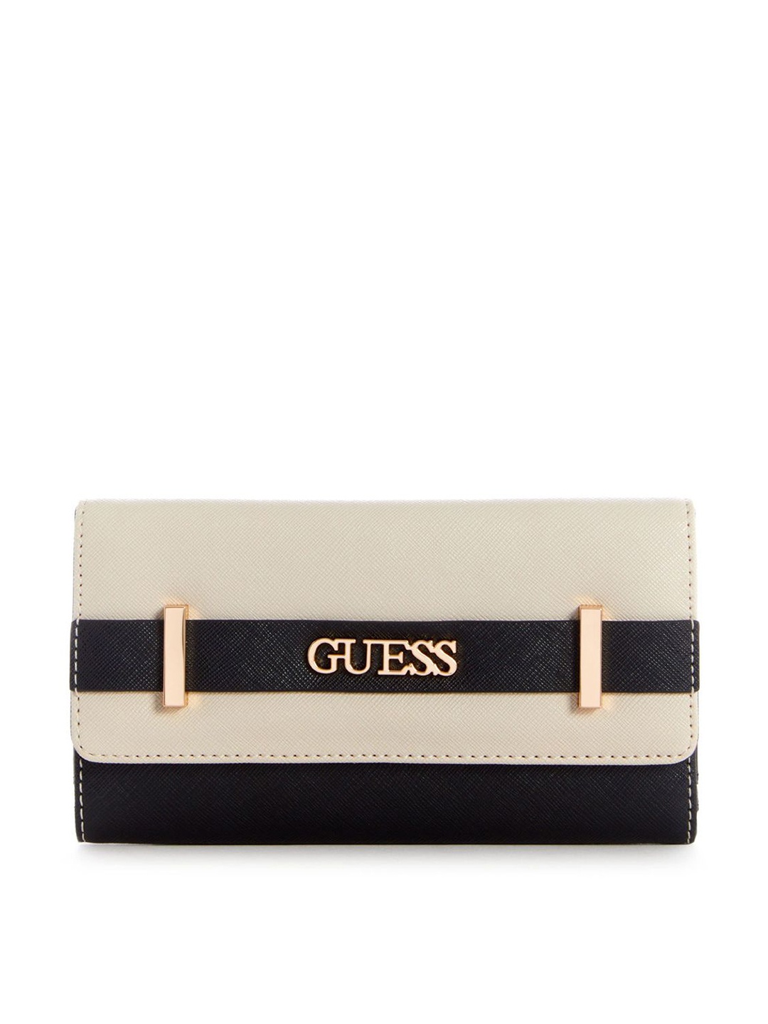 

GUESS Women Colourblocked Two Fold Wallet, Cream