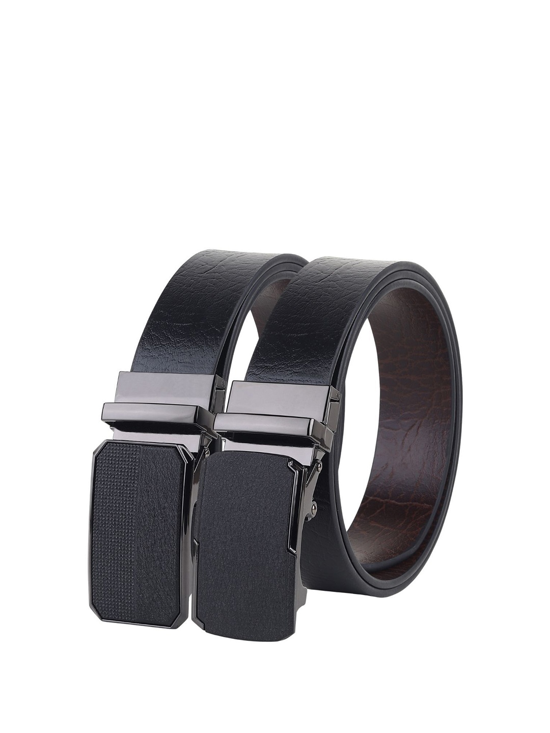 

Hayes London Men Pack Of 2 Leather Reversible Formal Belt, Black
