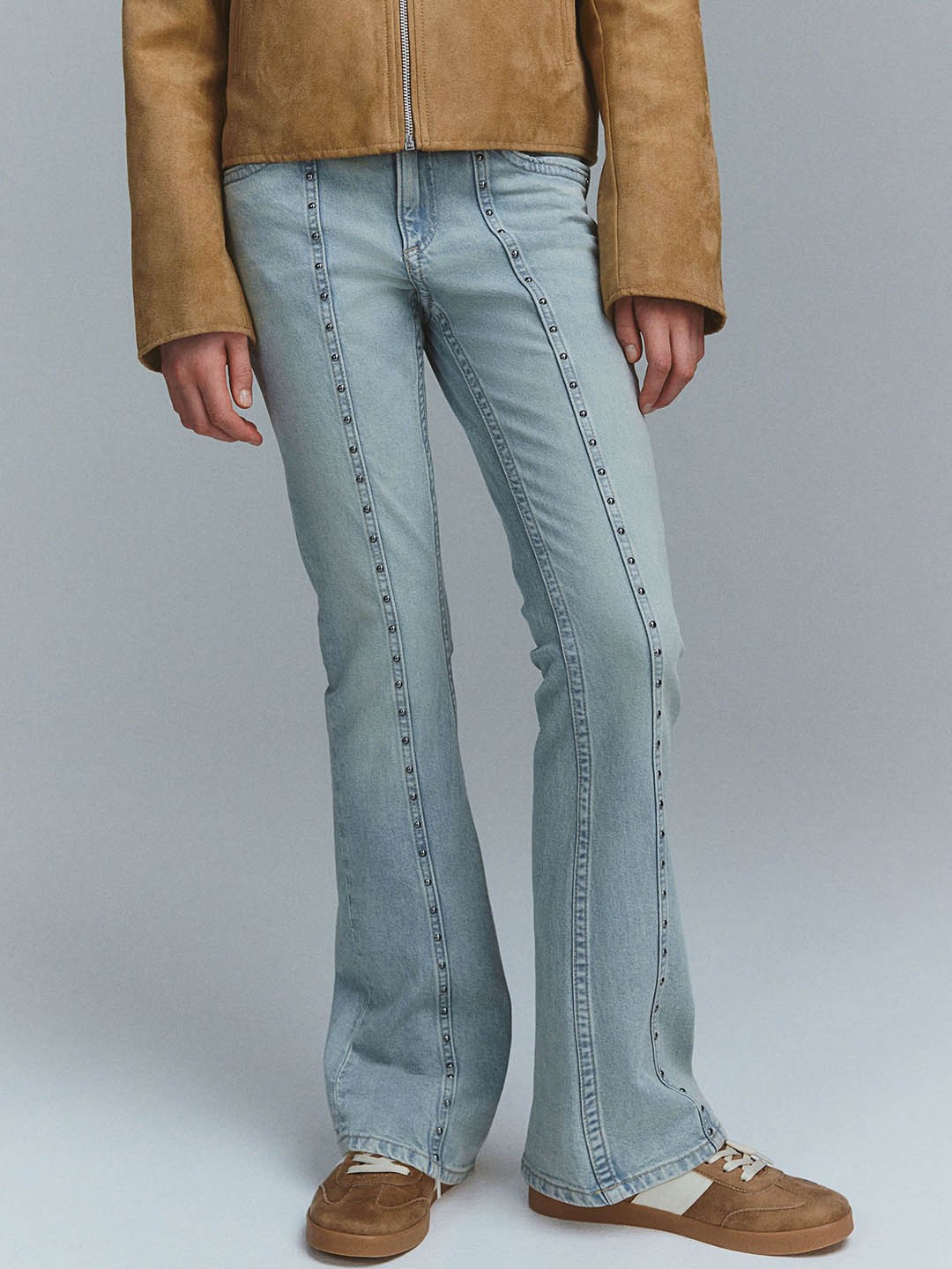 

H&M Embellished Flared Jeans, Blue