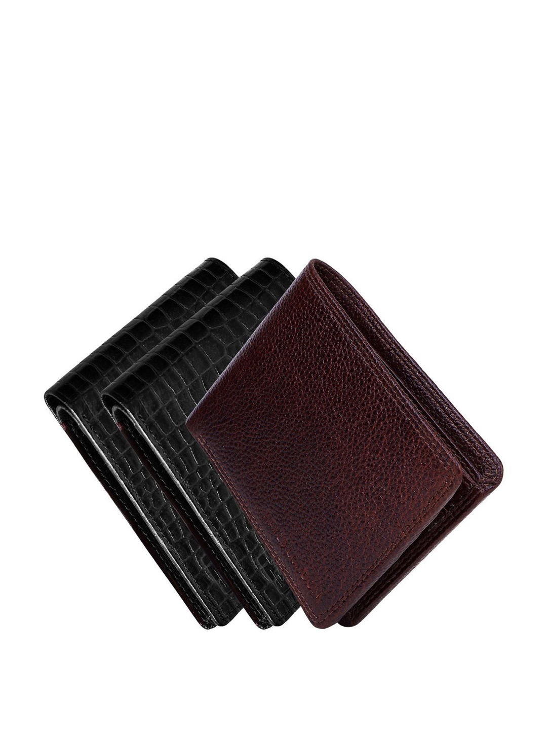 

Hayes London Men Wallets Pack of 3 Genuine Leather with RFID Blocking Combo, Black