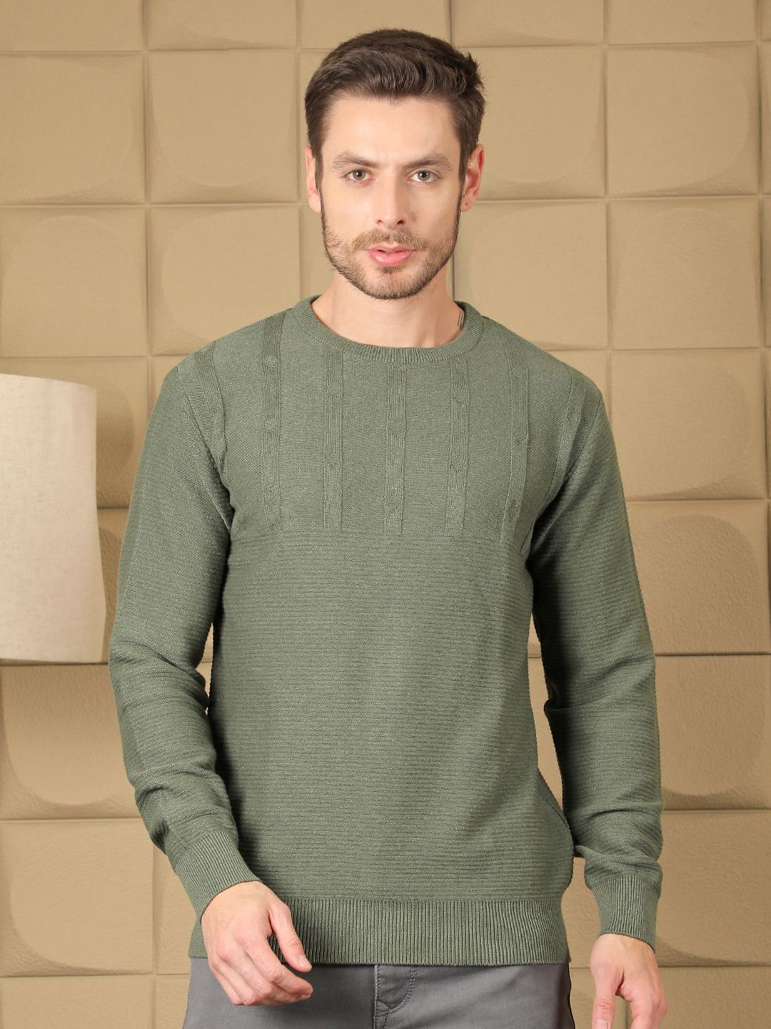 

COBB Men Striped Pullover, Green