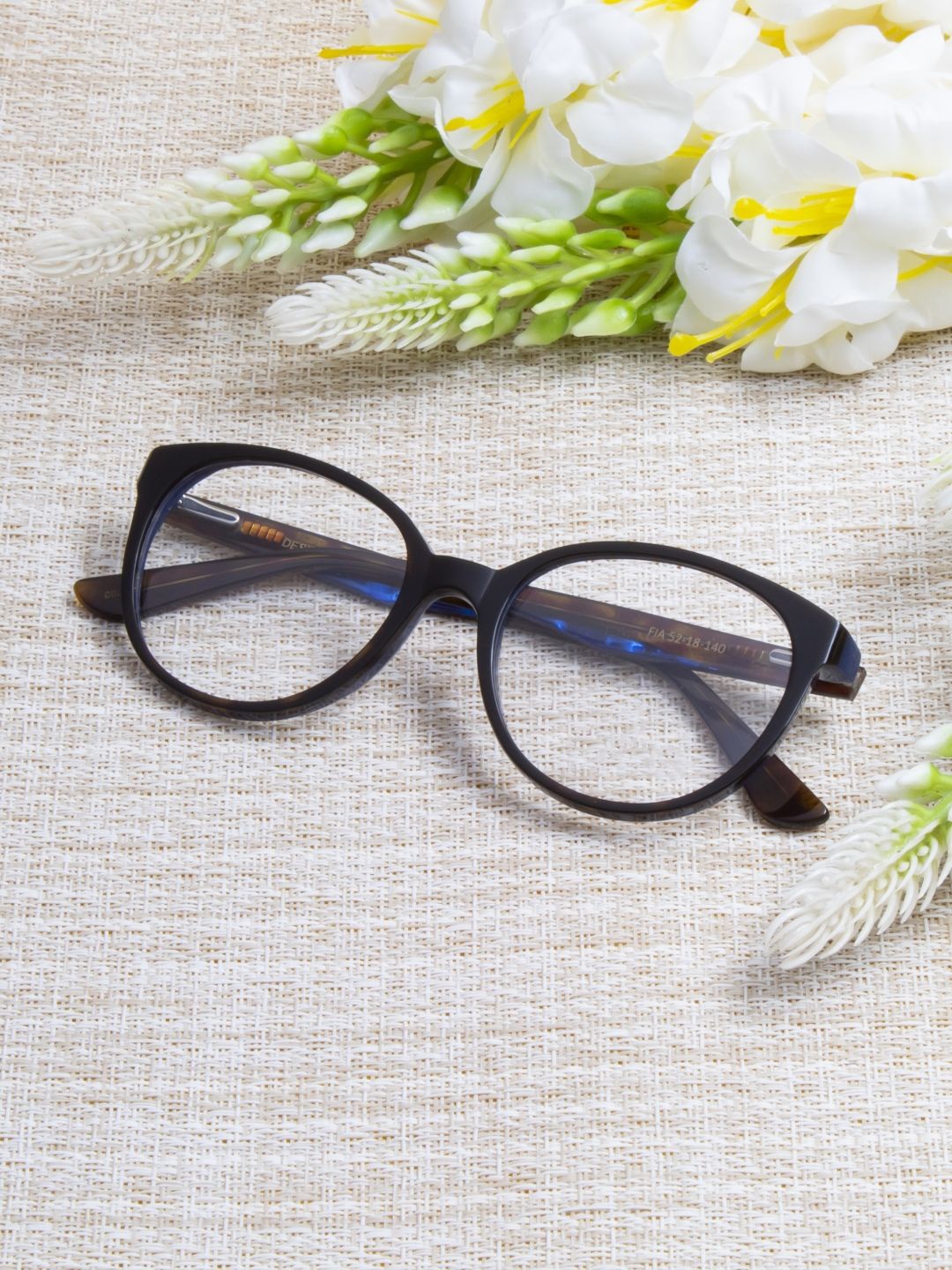 

Ted Smith Unisex Abstract Round Premium Acetate Frames, Blue