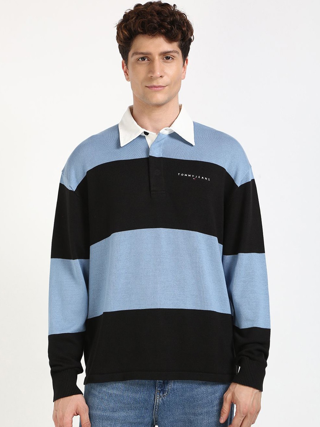 

Tommy Hilfiger Men Striped Pullover Sweater, Black