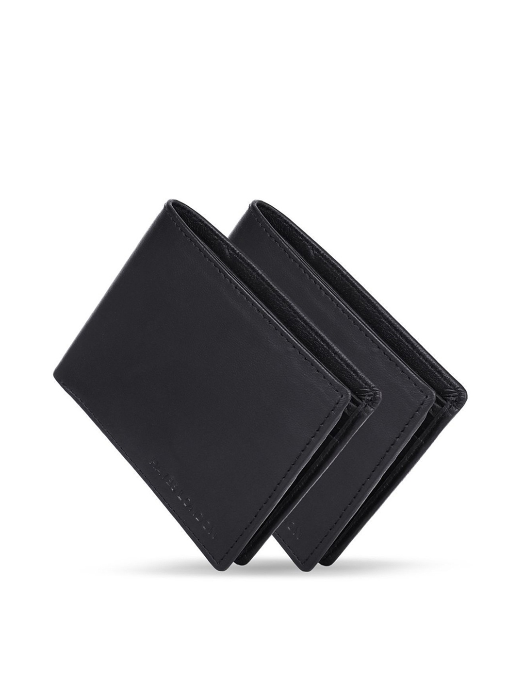 

Hayes London Men Wallets Pack of 2 Genuine Leather with RFID Blocking Combo, Black