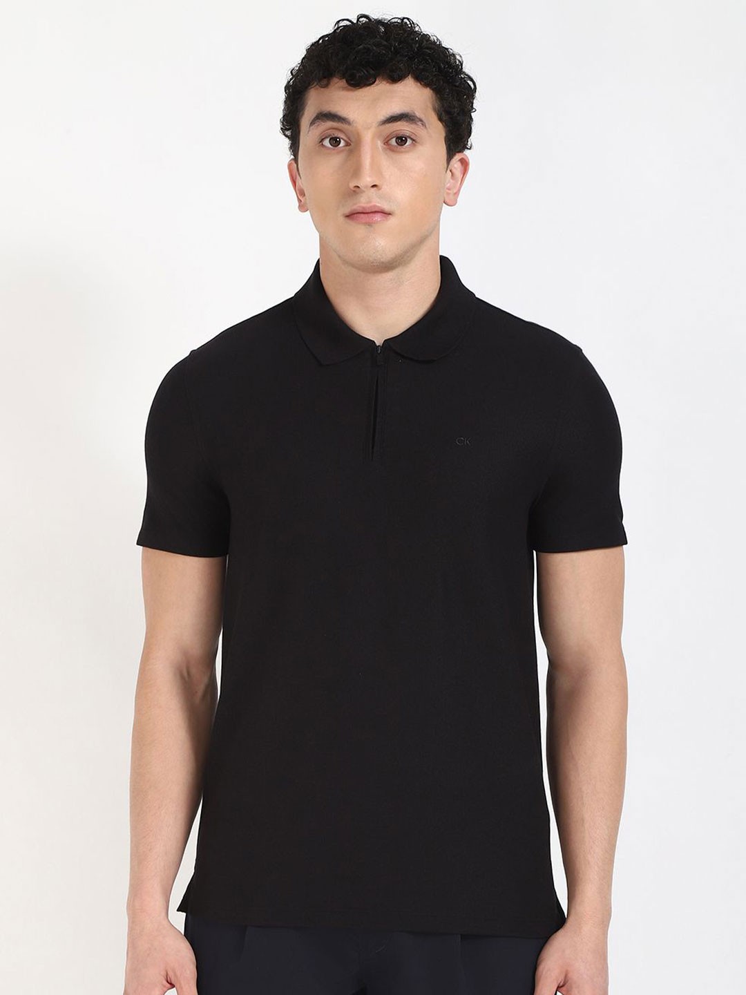 

Calvin Klein Jeans Polo Collar Short Sleeves Quick Drying T-shirt, Black