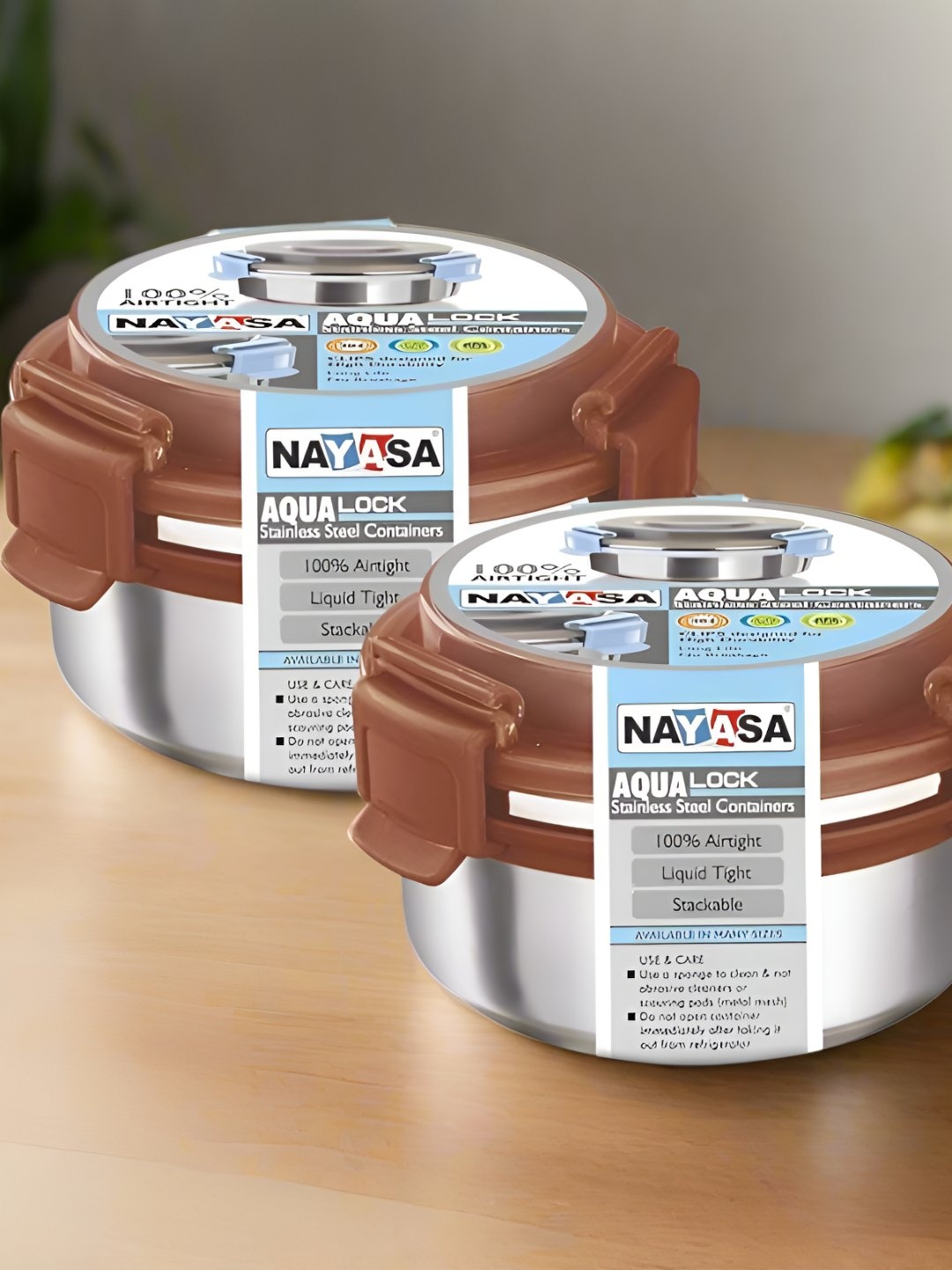 

Nayasa Brown 2025 Stainless Steel Easy to Clean Core Container