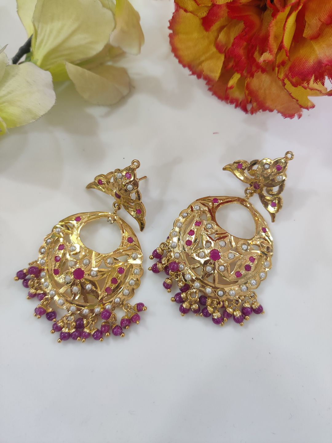 

STYLE DECO Contemporary Chandbalis Earrings, Gold