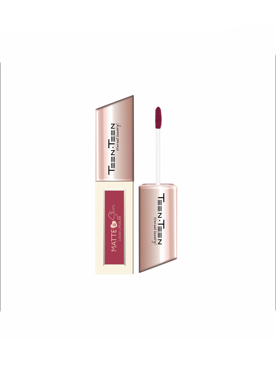

TEEN TEEN COSMETICS Matte & Shine Liquid Lip Color Lipstick - 4 ml - Deep Pink 01