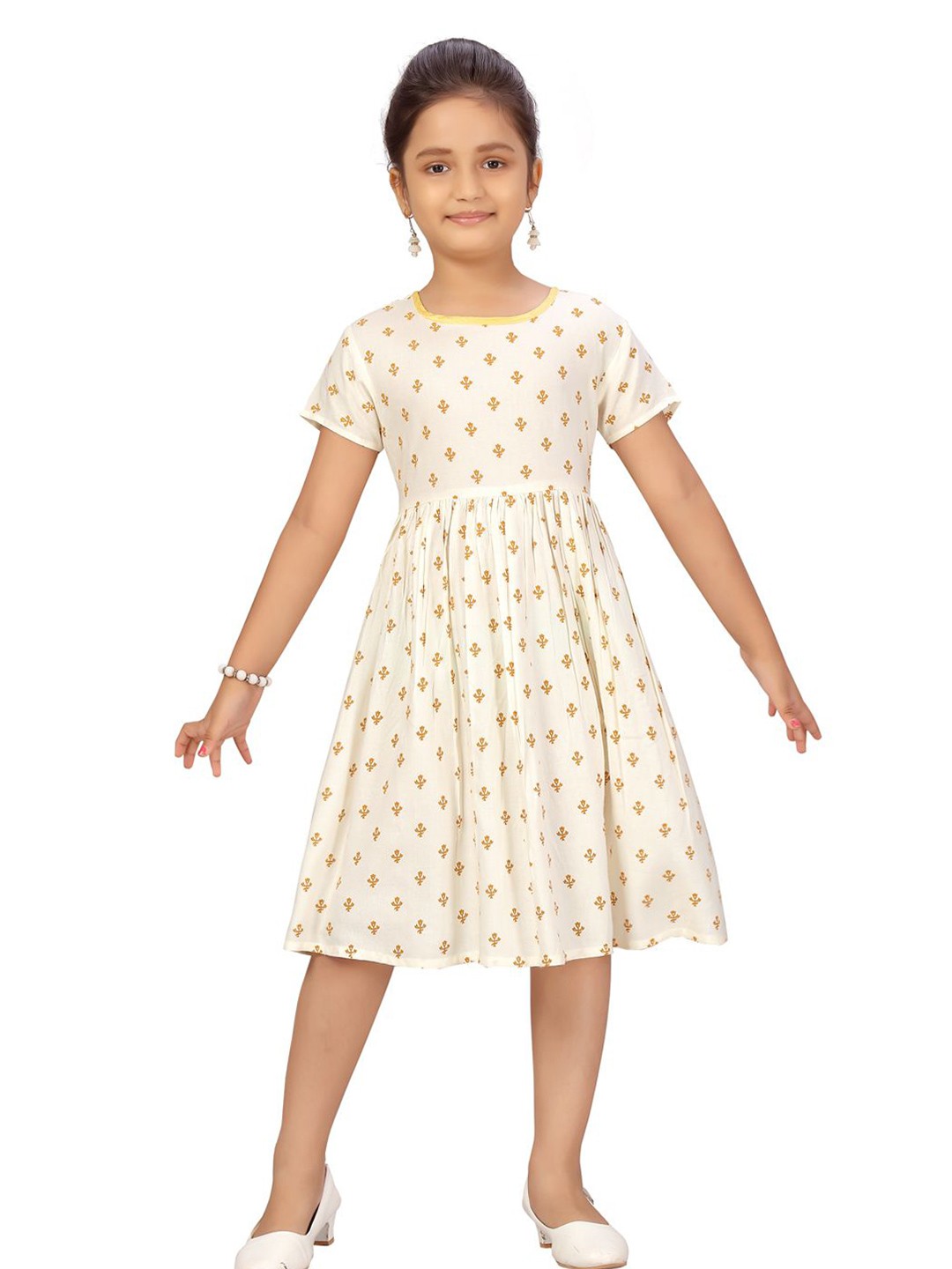 

BAESD Polka Dot Print Fit & Flare Dress, White