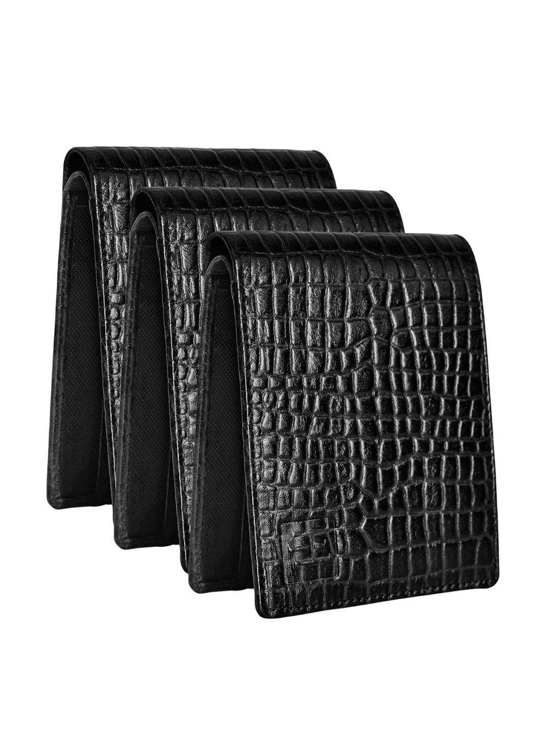 

Hayes London Men Wallets Pack of 3 Genuine Leather with RFID Blocking Combo, Black