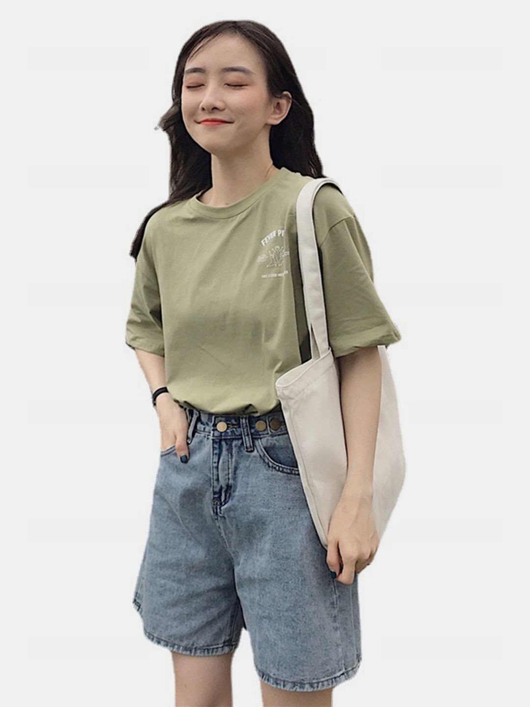 

DressBerry Women Polo Collar Drop-Shoulder Sleeves Pockets T-shirt, Olive
