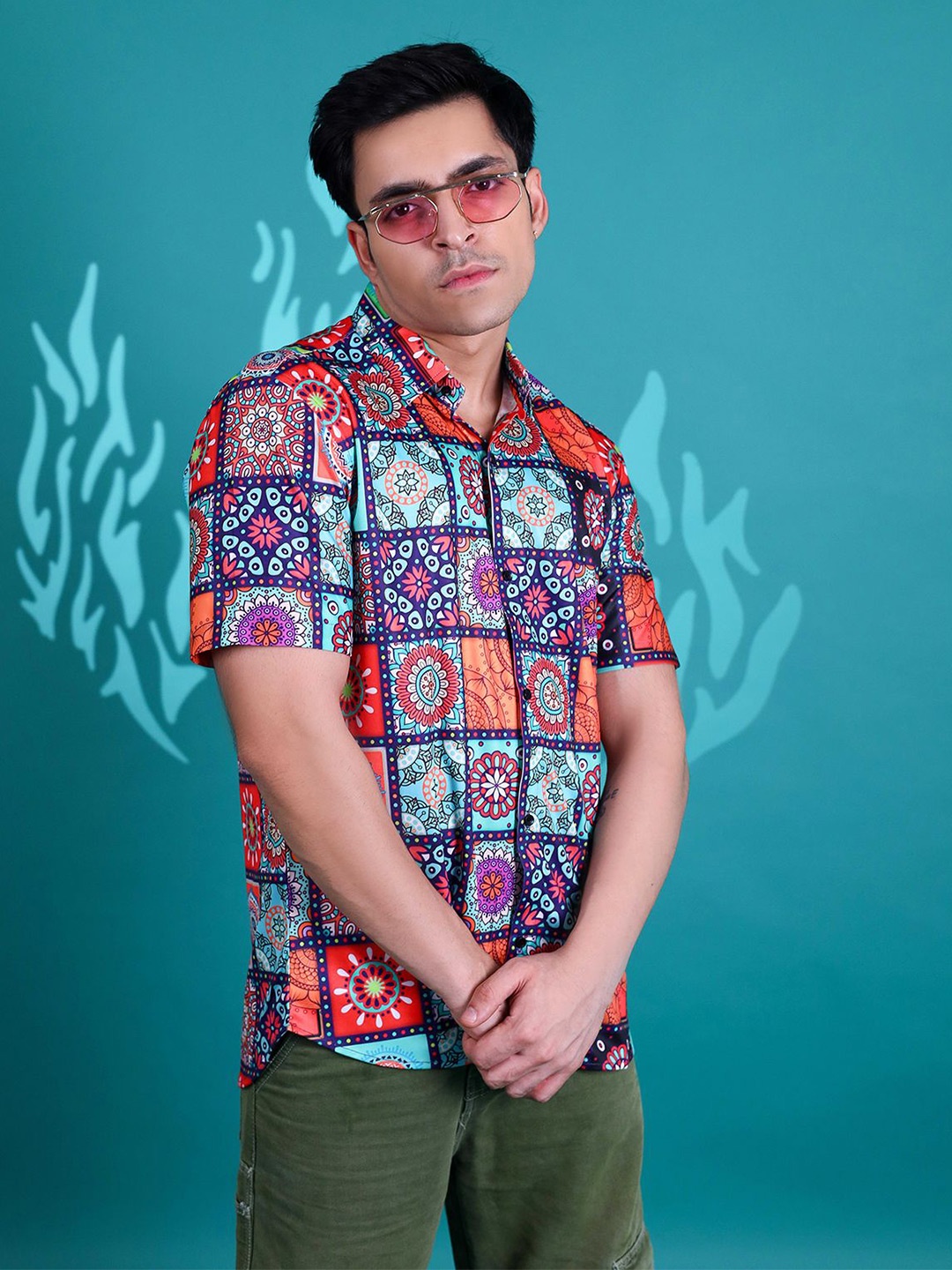 

Fesner Men Comfort Opaque Printed Casual Shirt, Multi