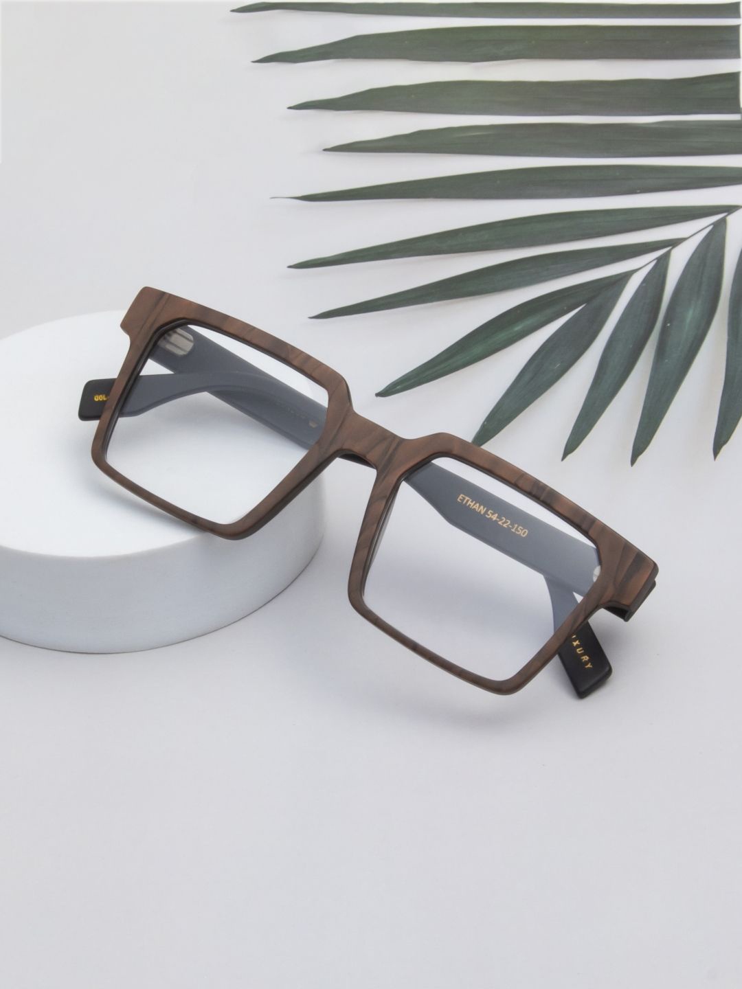 

Ted Smith Unisex Brown Square Iconic Acetate Frames