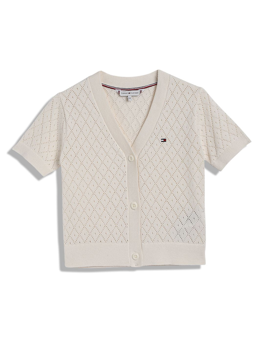 

Tommy Hilfiger Girls Self Design Cardigan, Beige