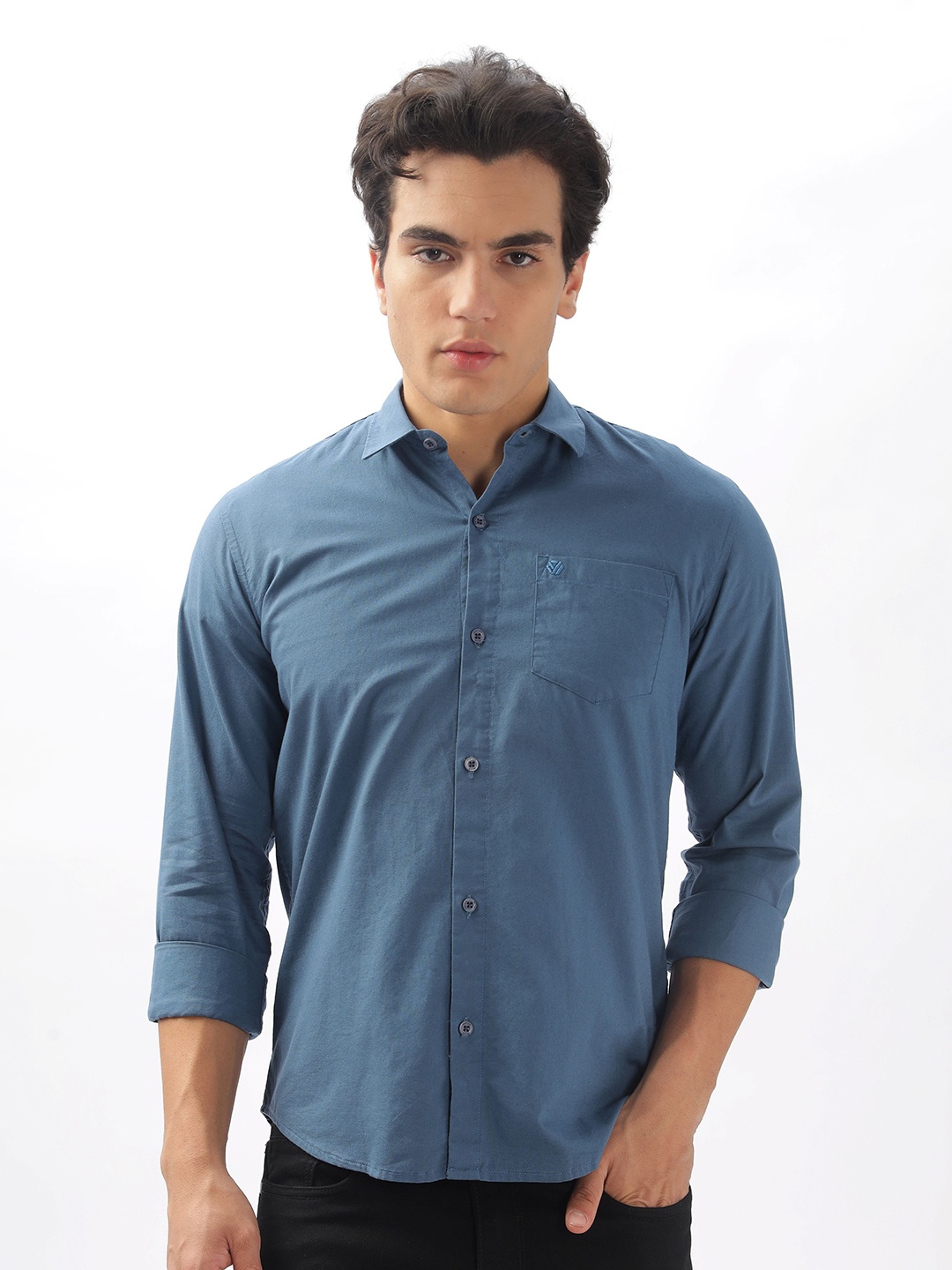 

BS BLUE SQUAD Men Slim Fit Opaque Casual Shirt