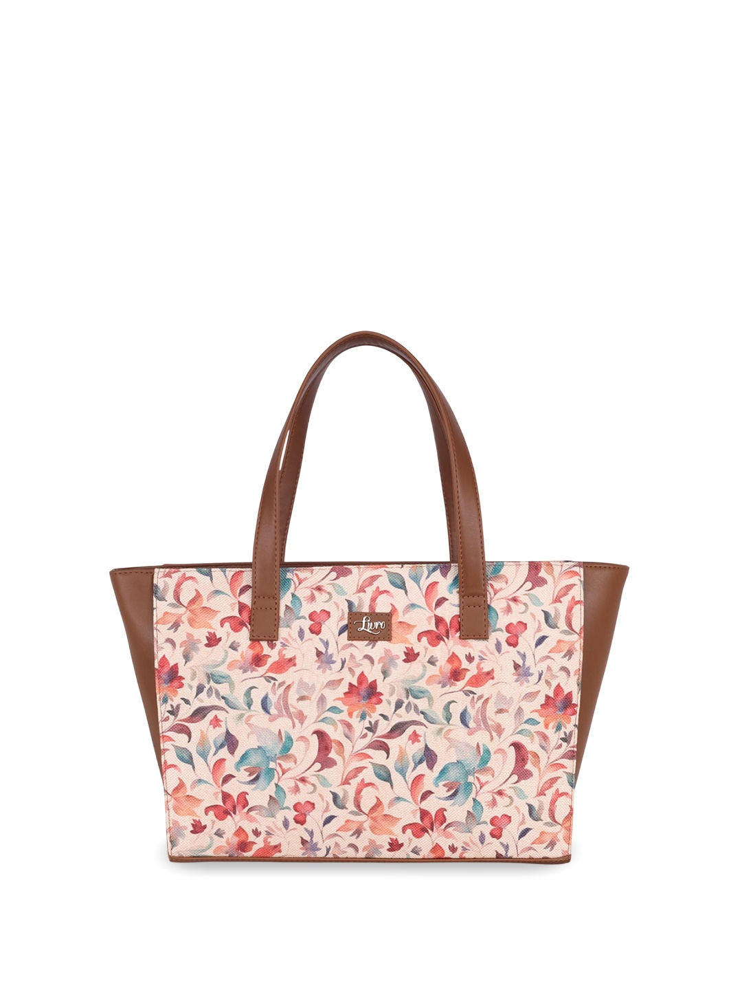 

LIVRO Floral Structured Tote Bag, Brown
