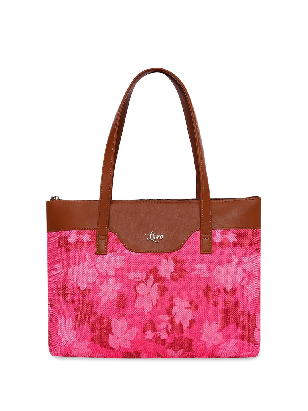 

LIVRO Floral Structured Tote Bag, Brown